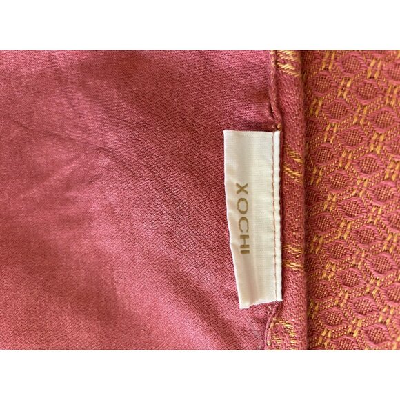 XOCHI Set 5 Woven Cotton Floral & Scroll Rust Muted Orange Placemat Set - Picture 6 of 9